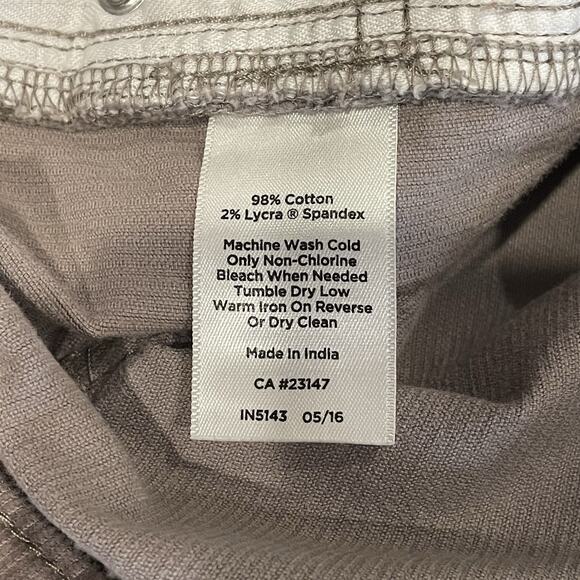 Talbots Corduroy Pants 14 Straight Leg Casual Fall Gray Neutral Office Casual - Picture 8 of 8